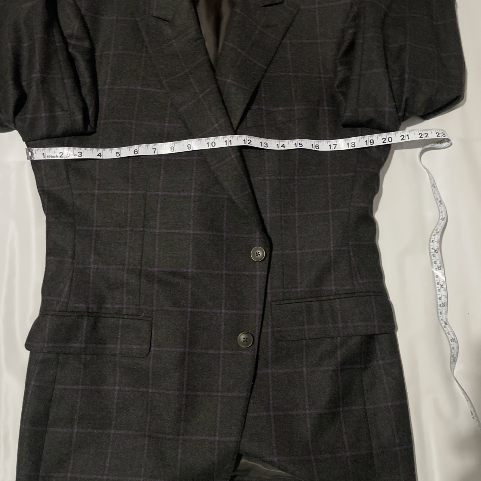 Paul Stuart Grey Window Pane Pattern 85%wool 10%c… - image 6