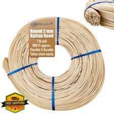 2mm Round Reed Coil 1lb Rattan for Basket Weaving Furniture Repair
