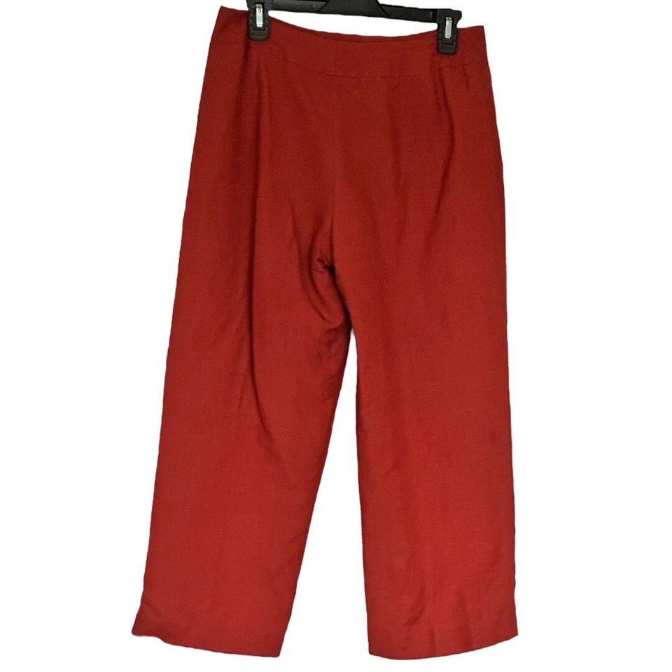 Pantalones Cortos Larry Levine Naranja Mezcla Lino Pierna Recta Talla 6 Foto 2 de 4