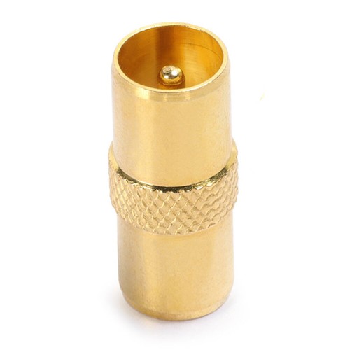 TRIXES TV Aerial RF Coax Gold Plated Cable Adaptor Male to Male TV Aerial M to M - Picture 3 of 4