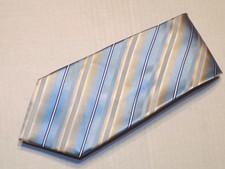 CITY OF LONDON  STRIPES/BLUE  men's tie 100 Silk Made in China
