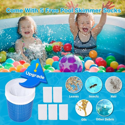 Above Ground Pool Skimmer with 5 Skimmer Socks & Adjustable Mount, Easy Clean! - Picture 4 of 11