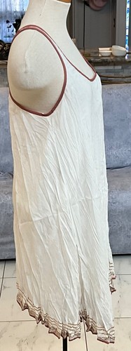 Free People Gr. L Weiß & Gold Pailletten Pullover Minikleid Gr. L - Bild 6 von 8