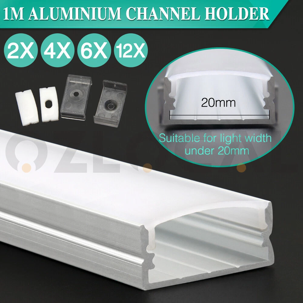 20mm 1m Aluminium light channel Frosted Cover Profile bar Led Strip Lights
