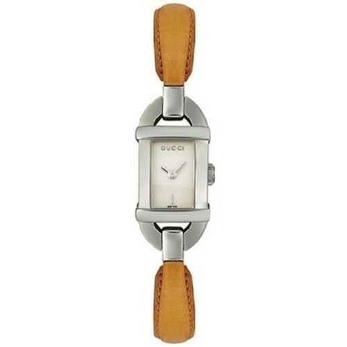 New Gucci 6800 Ivory Dial Leather Strap 