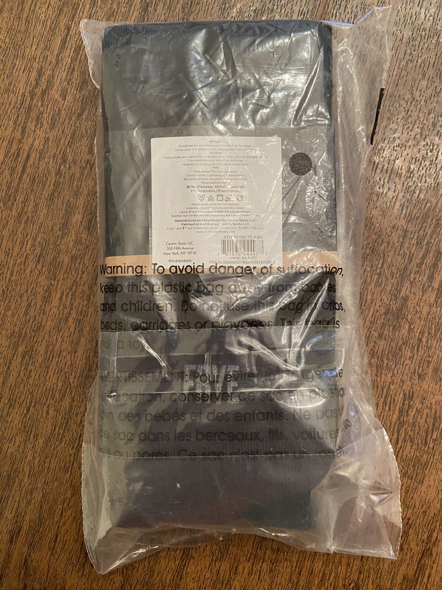 FRYE 2 Pairs Boot Socks Blended Bamboo Black And Gray Size 5-10
