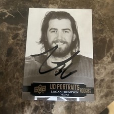 Logan Thompson Autographed 21-22 RC Upper Deck Vegas Golden Knights Stanley Cup