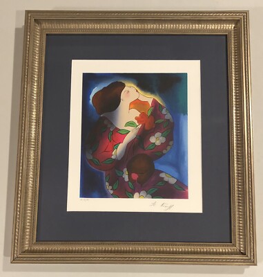 18x20 Framed Matted SIGNED NUMBERED HC Seriograph Print LONDON by LINDA LE KNIFF
