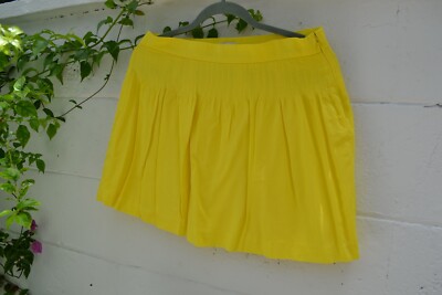 Gap Designed & Crafted Women's Yellow Skirt Size 4 pleated mini side zip Waist32