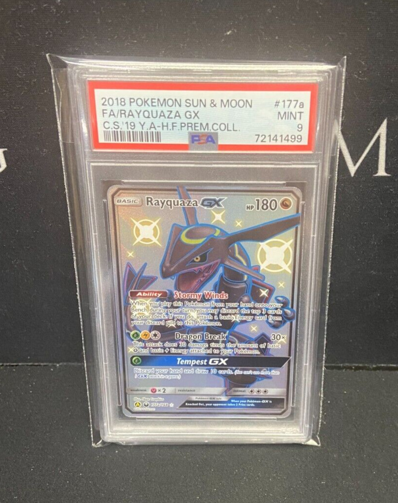 PSA 10 Shiny Rayquaza GX Full-Art 177a Hidden Fates Pok