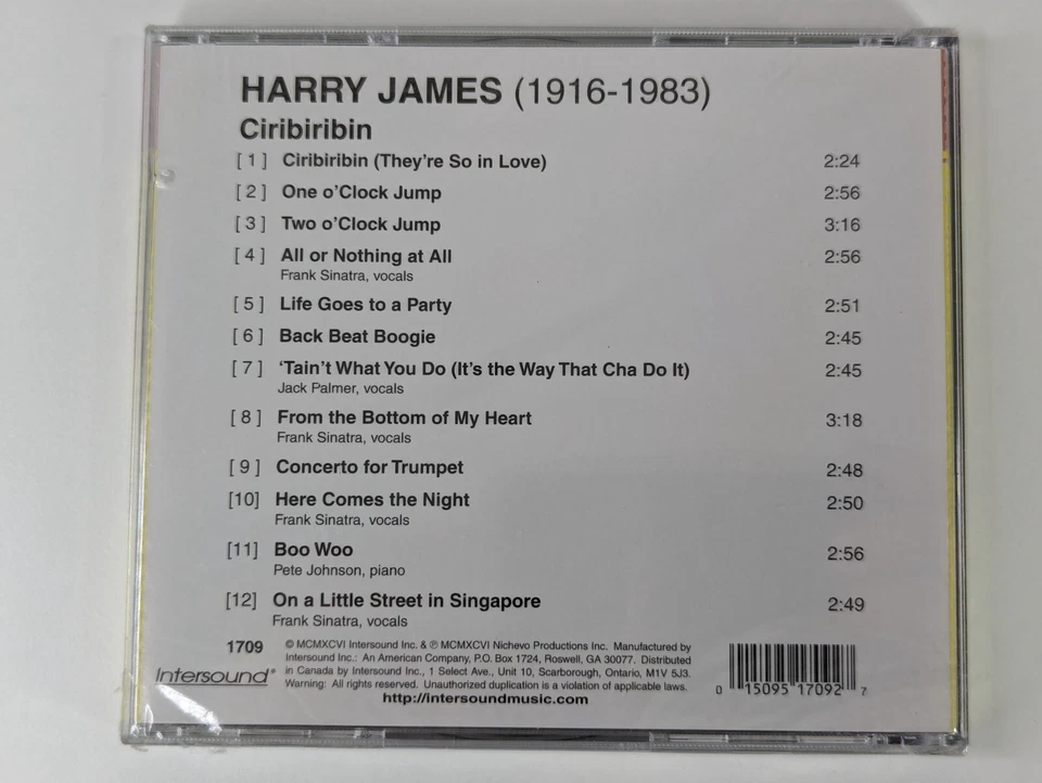 Harry James Ciribiribin (CD) (AU IMPORT) NEW SELAED - Image 2 of 4