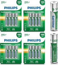 Genuine Philips 16 Pack 1000mAh NI-MH Rechargeable HR03 AAA Batteries 1.2V NEW