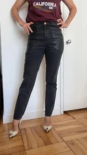 Isabel Marant Faded Black jeans with leather pockets size FR38