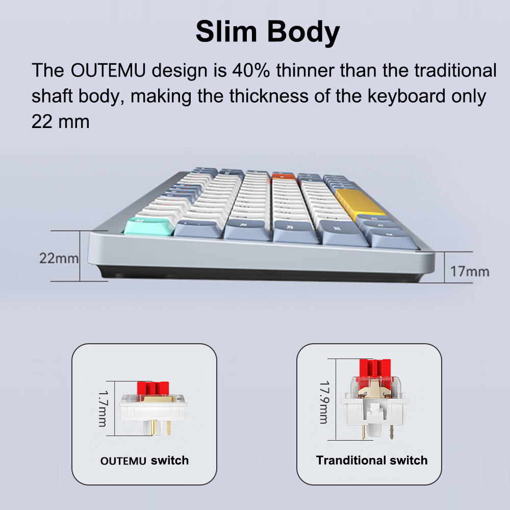 iBlancod 84-Key Mechanical Keyboard with 2.4G BT5.0 and Type-C Connectivity S9J0