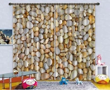 3D Grey Pebble Stone ZHUA202 Photo Curtain Window Blockout Fabric Amy 2023