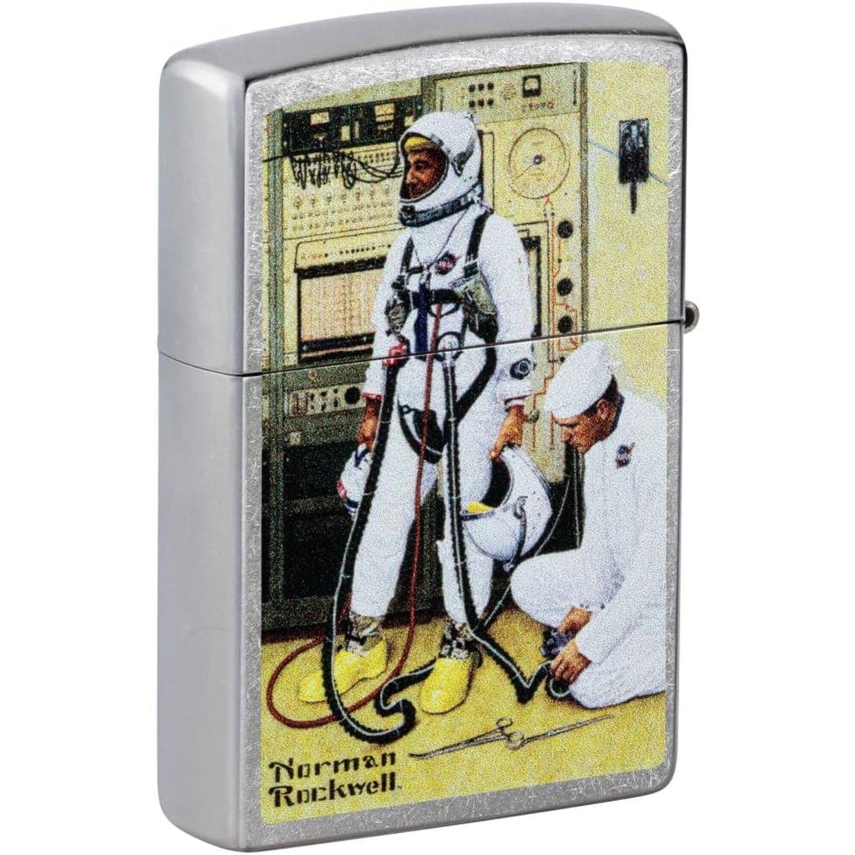 Zippo Lighter Norman Rockwell Astronaut Metal Refillable and