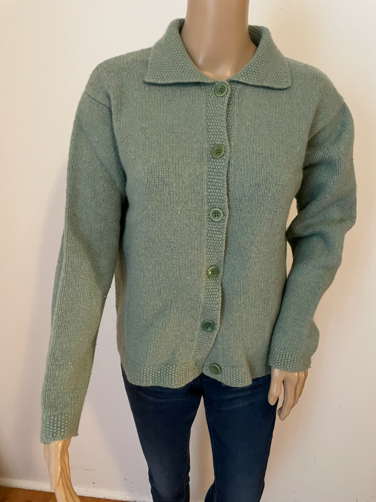 LL BEAN collared button down cardigan - image 1