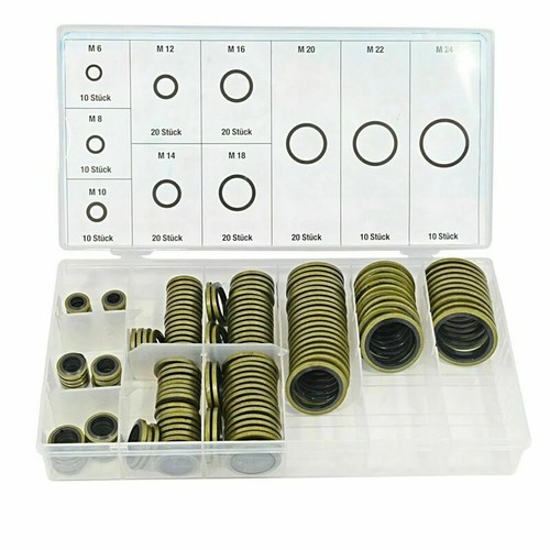 150/100pcs Bonded Seal Sealing Ring Assortment Kit Oil Drain Screw Washer Seals - Picture 9 of 26