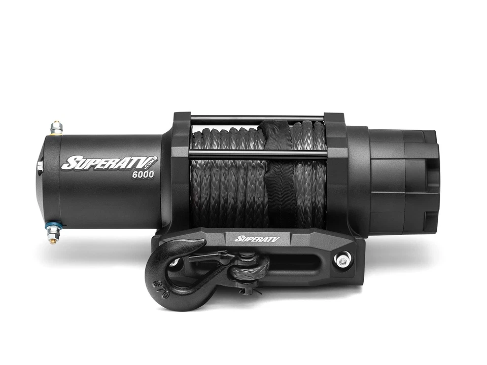 SuperATV Heavy-Duty 6000 Lb. Synthetic Rope ATV UTV Winch - With Wireless Remote - Image 2 of 4