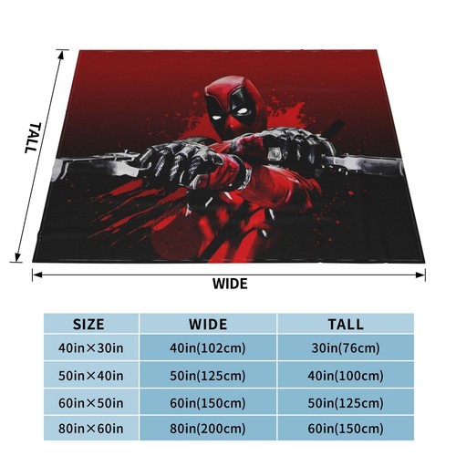 Deadpool Film weich warm gemütlich Flanell Überwurf Decken für Schlafstuhl Sofa Dekor - Bild 23 von 50
