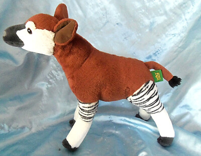 Wild Republic OKAPI 13'' Plush stripped Legs Brown Stuffed Animal