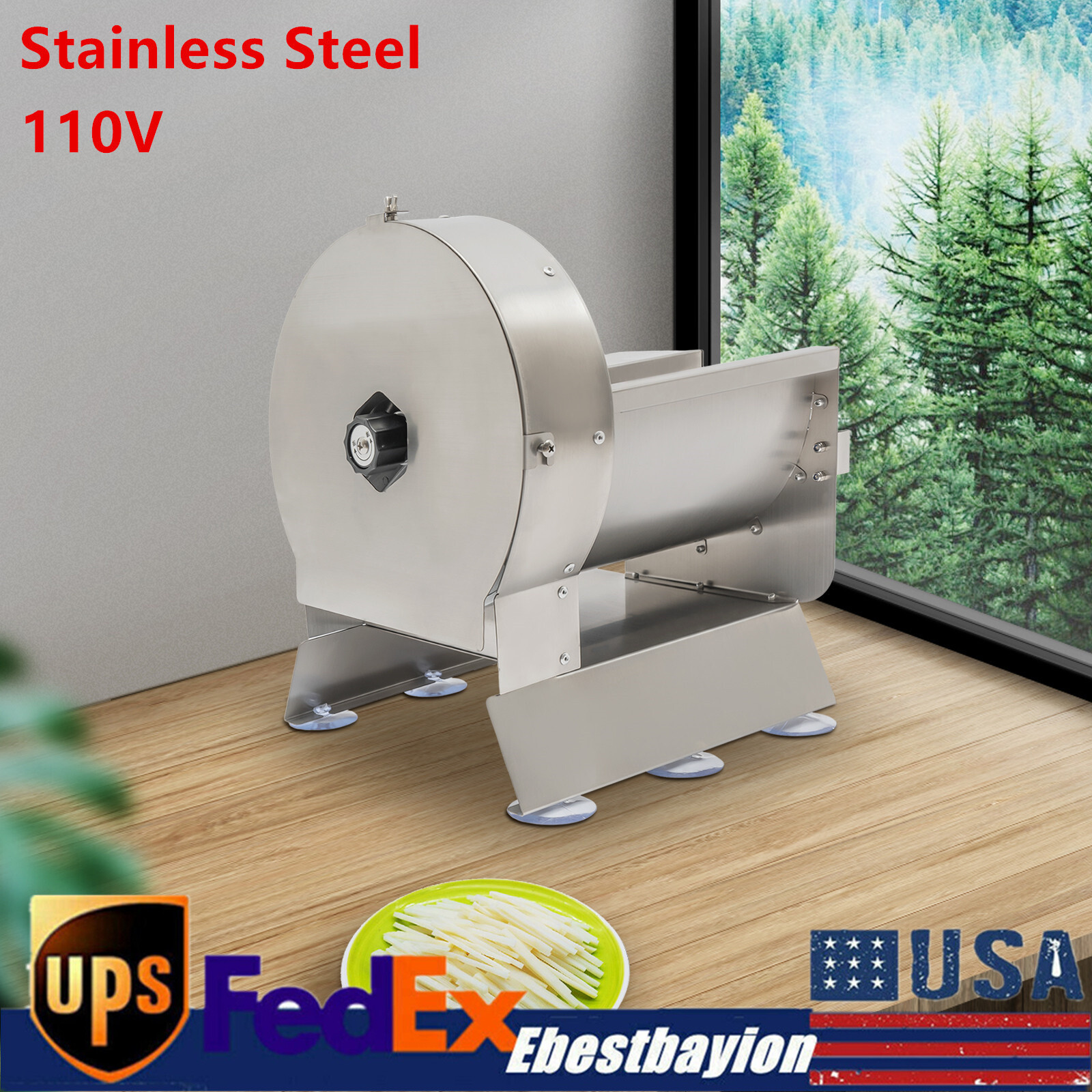 Commercial Potato Slicer Machine for Fruits Vegetables Cabbage Shredder 220mm Blade