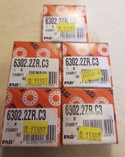FAG 6302.2ZR.C3 Deep Groove Ball Bearing Single Row 15 X 42 X 13  LOT OF 5 