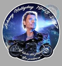 STICKER CHANTEUR JOHNNY HALLYDAY ROCK LE PATRON JA109