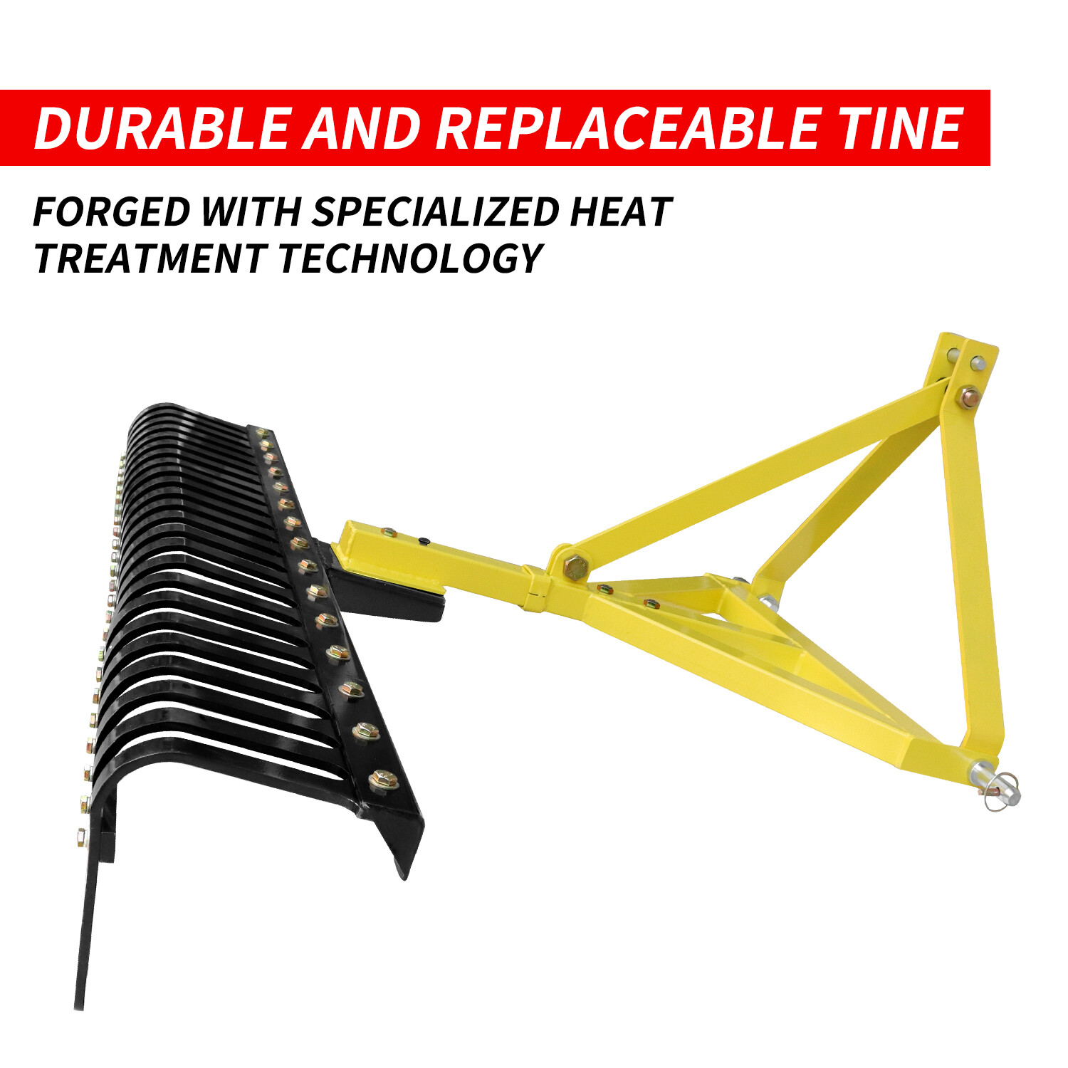 3 Point Landscape Rock Rake Category 1 Tractor Attachment Soil Gravel