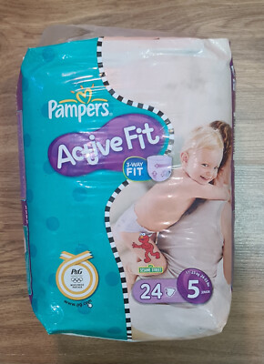 Vintage 2012 PAMPERS Active Fit SESAME STREET 5 Junior 24 nappies 11-25 Kgs NEW