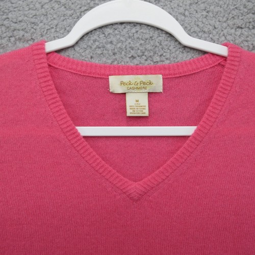 Peck & Peck Cashmere Sweater Pullover Womens M Pink Two Ply - Picture 3 of 8