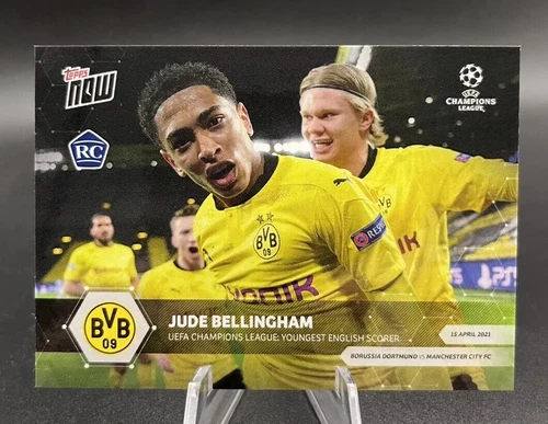 2020-21 UCL Topps Now JUDE BELLINGHAM ERLING HAALAND Rookie Card RC #065