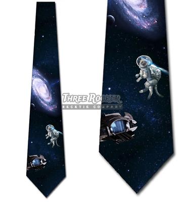 Space Cat Tie Men's Galaxy Funny Neck Ties Necktie Brand New