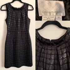 Sleeveless cocktail sheath Dress Black Shimmer Party Evening wedding Small Sz 4