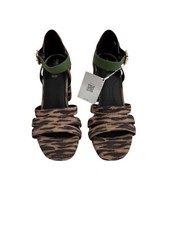 New GEOX D GENZIANA HIGH A Open Toe Sandals Leopard Print Women's Sandals 8