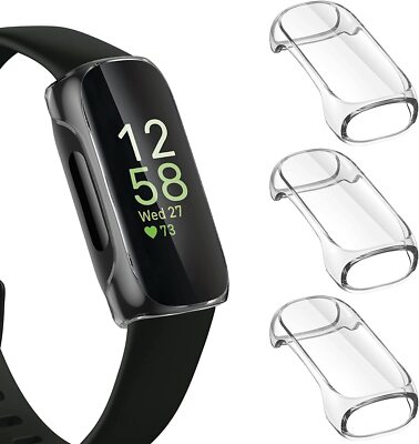 3 Pack Case For Fitbit Inspire 3 / Inspire 2 / Inspire HR Soft TPU Bumper Cover