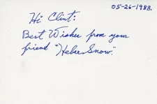 Hank Worden aka "Heber Snow"- Signed Card