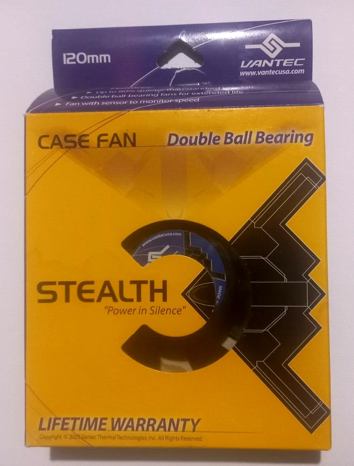 Vantec Stealth Double Ball Bearing Computer Case Fan 120mm 12cm - Image 3 of 4