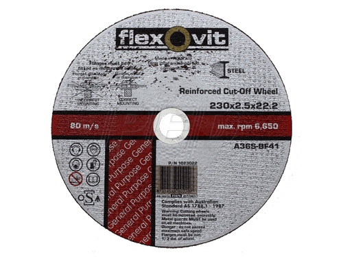 5 X FLEXOVIT 230mm / 9” REINFORCED METAL CUTTING CUT-OFF WHEEL - Picture 2 of 2