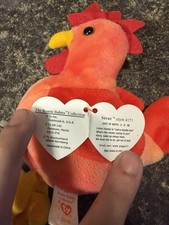 Ty Beanie Babies Rare with Errors Strut Rooster 1996 Retired Plush
