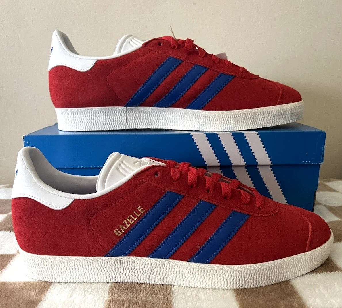 adidas Gazelle Scarlet Blue for Sale | Authenticity Guaranteed | eBay