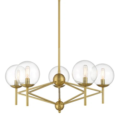 Minka Lavery 2795 Auresa 5 Light 29"W Vantage Chandelier - Brass - Picture 1 of 11