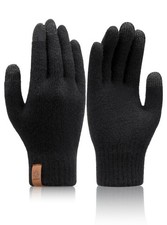 100 Cashmere Winter Gloves: Warm Touchscreen Glove for Women Men Large Black