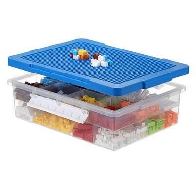Plastic Organizer Bins for Blocks, Blocks Storage Container with Baseplate Li...