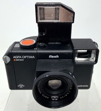 Vtg 1980s Agfa Optima Flash 35mm Film Camera Solitar 12.8 For Parts Repair Read