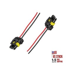 2PCS 9005 9006 9012 HB3 HB4 Female Adapter Wiring Harness Sockets, 2 PCS