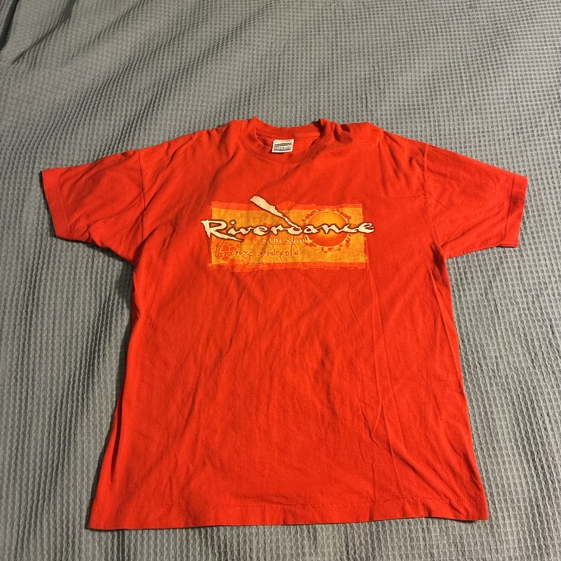 Vintage Riverdance the Show Bronze And Gold T-shirt Red XL Screen Stars