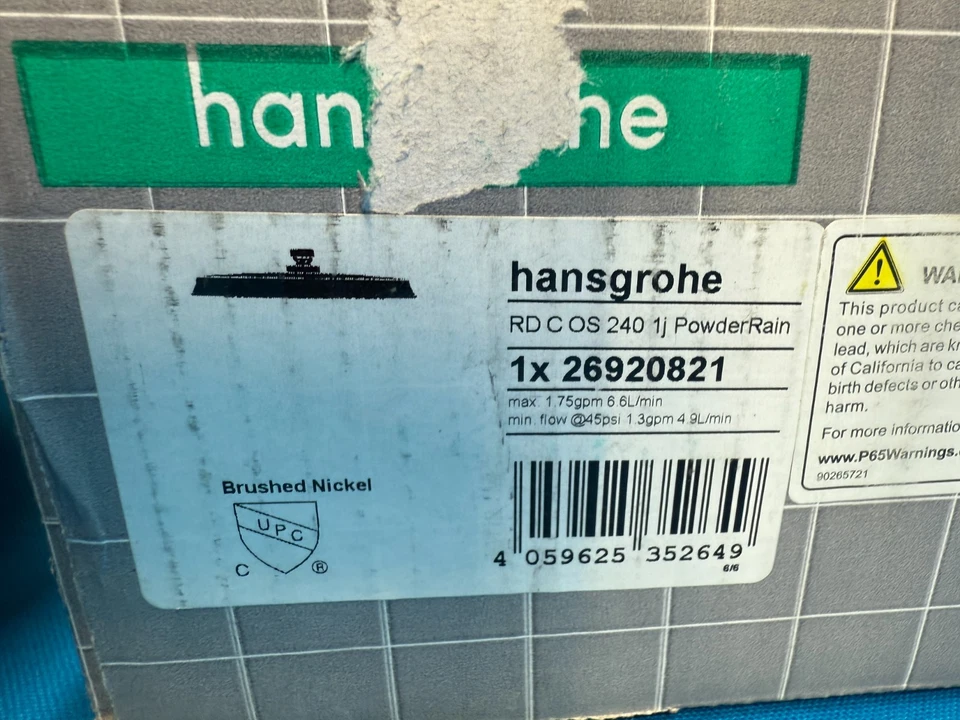 Hansgrohe 26920821 Raindance Classic 240 Brushed Nickel 1.75GPM Showerhead - Image 2 of 4