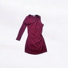 Le Lis Burgundy One Shoulder Cutout Mini Going Out Dress Fitted Size Medium