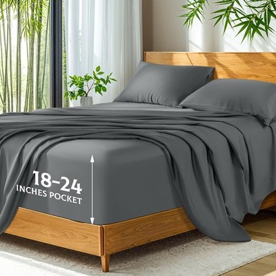 100% Viscose Derived from Bamboo_, Extra Deep Pocket up to 18''-24'',Ultra Soft &